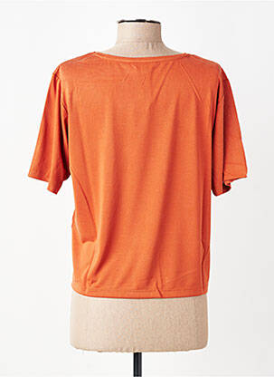 T-shirt stretch manches courtes orange YERSE femme