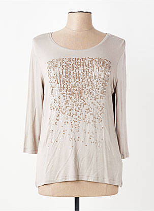 T-shirt manches 3/4 manches 3/4 marron BARBARA LEBEK femme