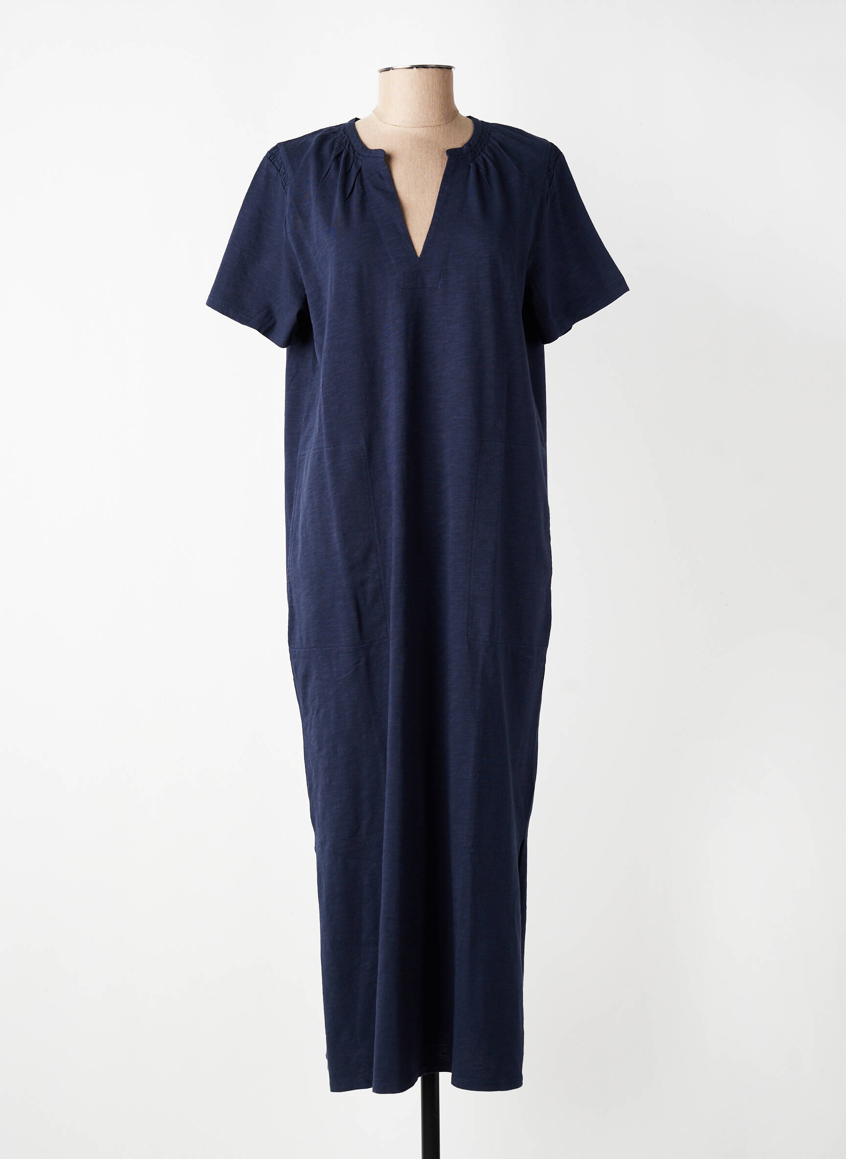 Robe longue manches courtes manches courtes bleu YERSE femme