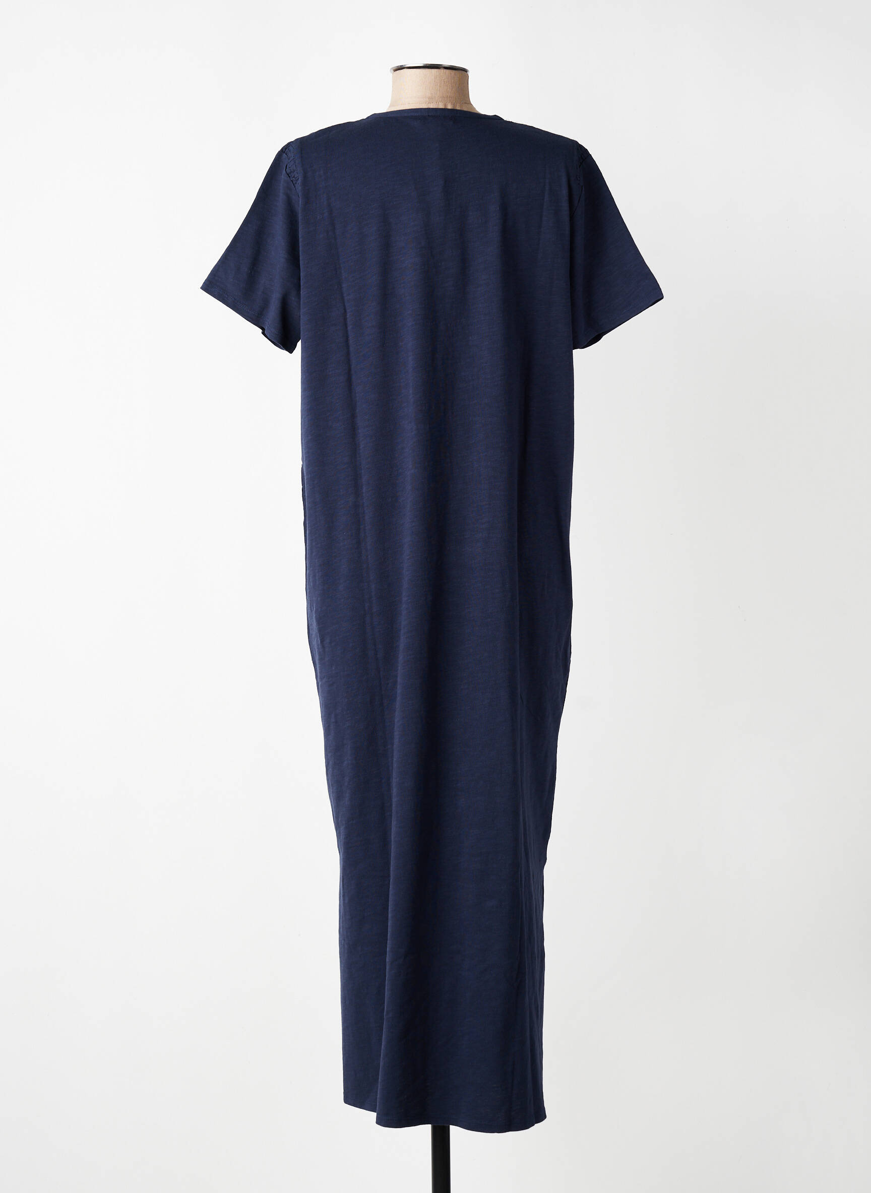 Robe longue manches courtes manches courtes bleu YERSE femme