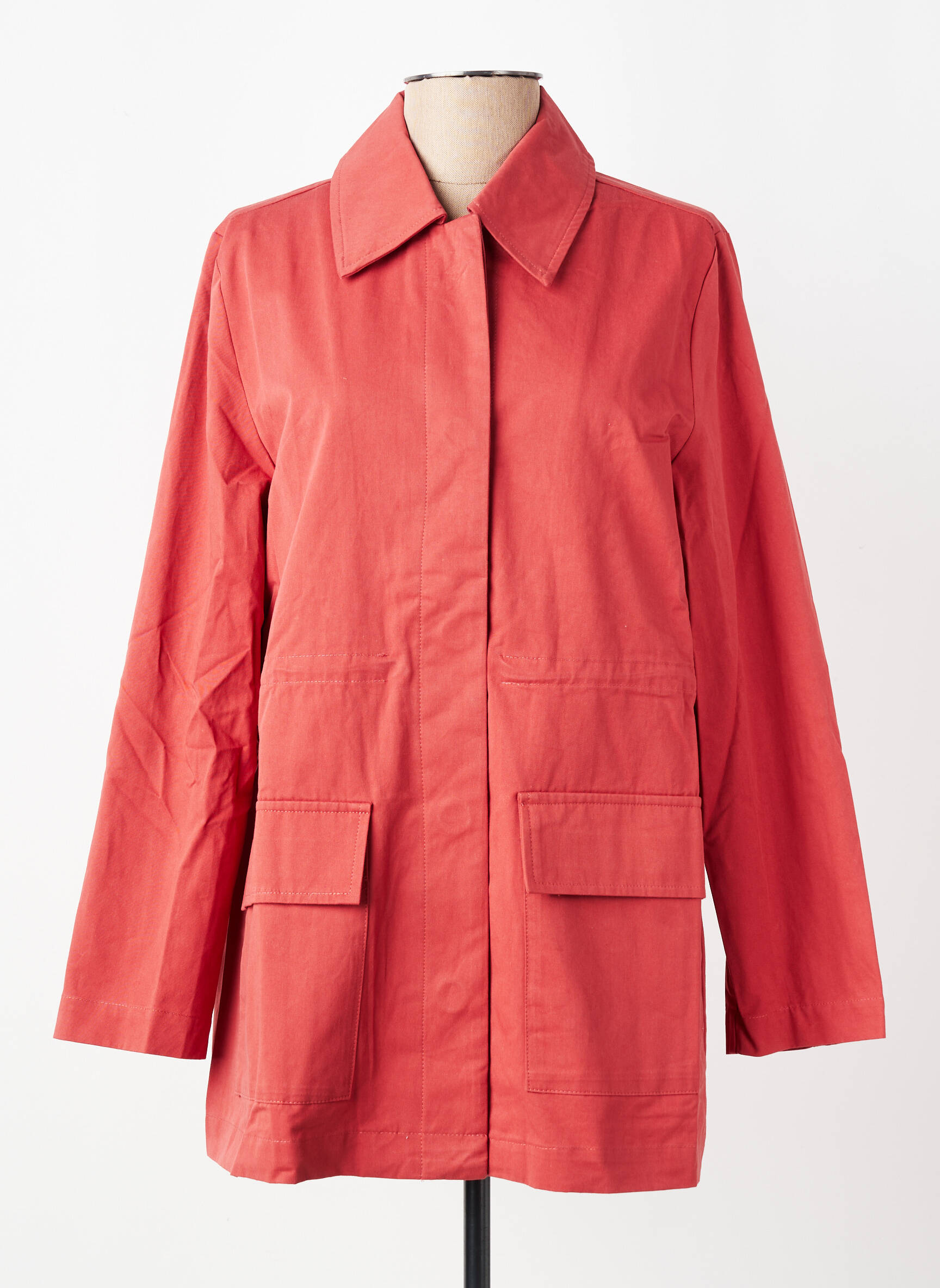 Trench tissage popeline sans capuche orange YERSE femme