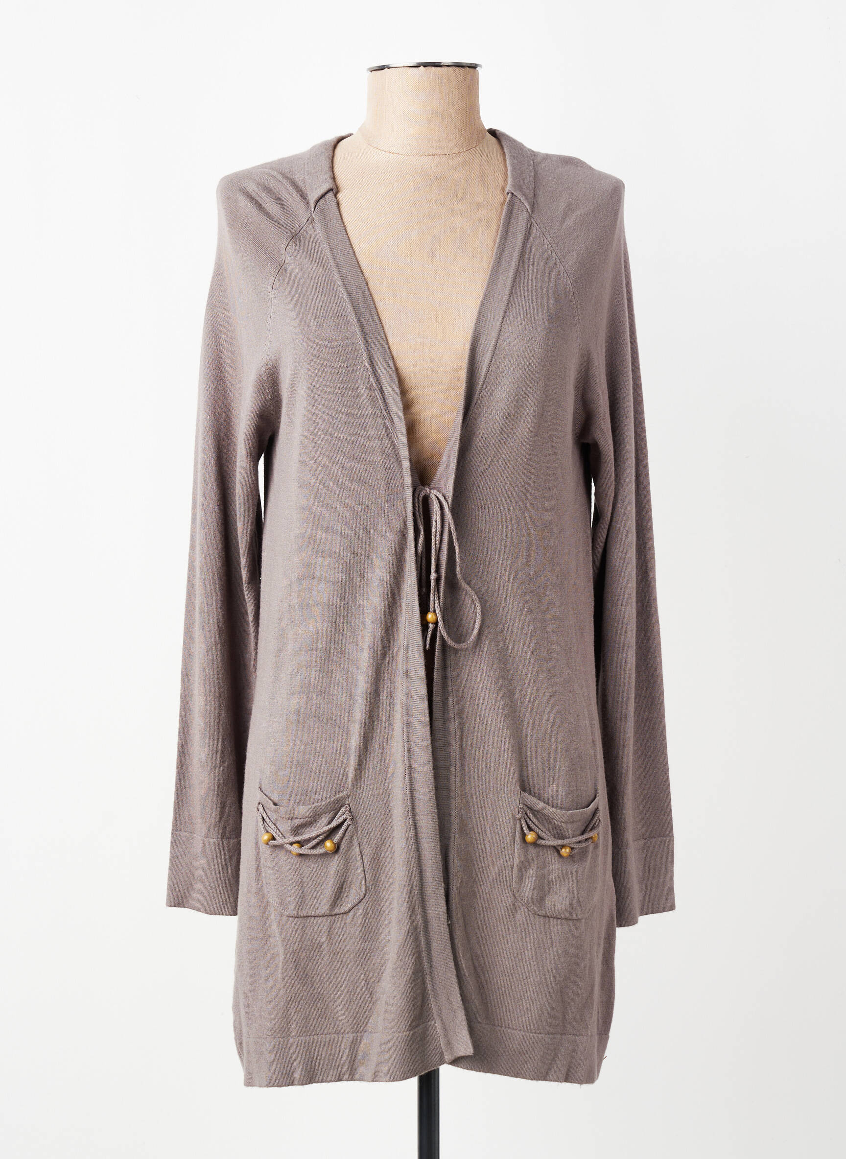 Gilet manches longues stretch gris BARBARA LEBEK femme