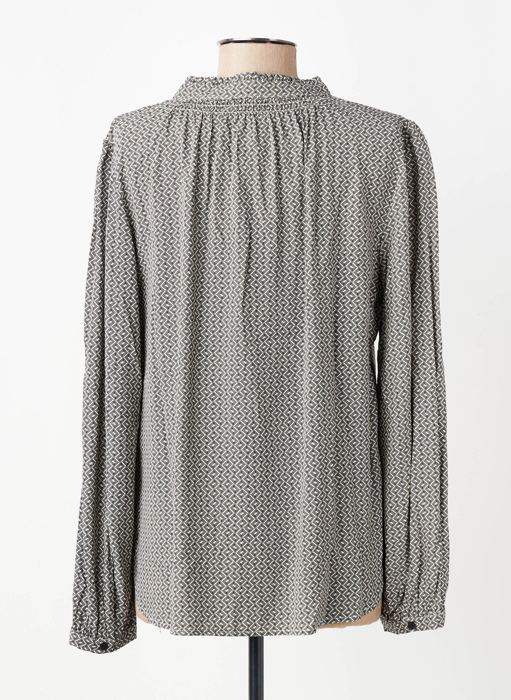 Blouse tissage popeline manches longues noir YERSE femme