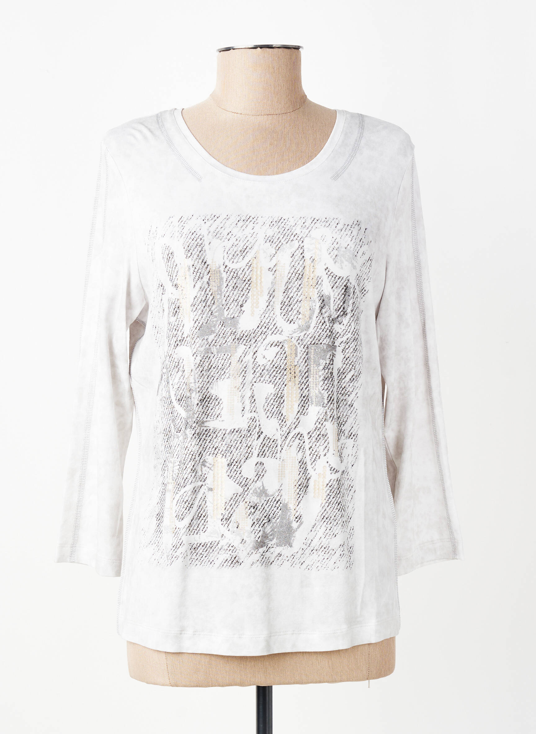 T-shirt manches 3/4 manches 3/4 gris RABE femme