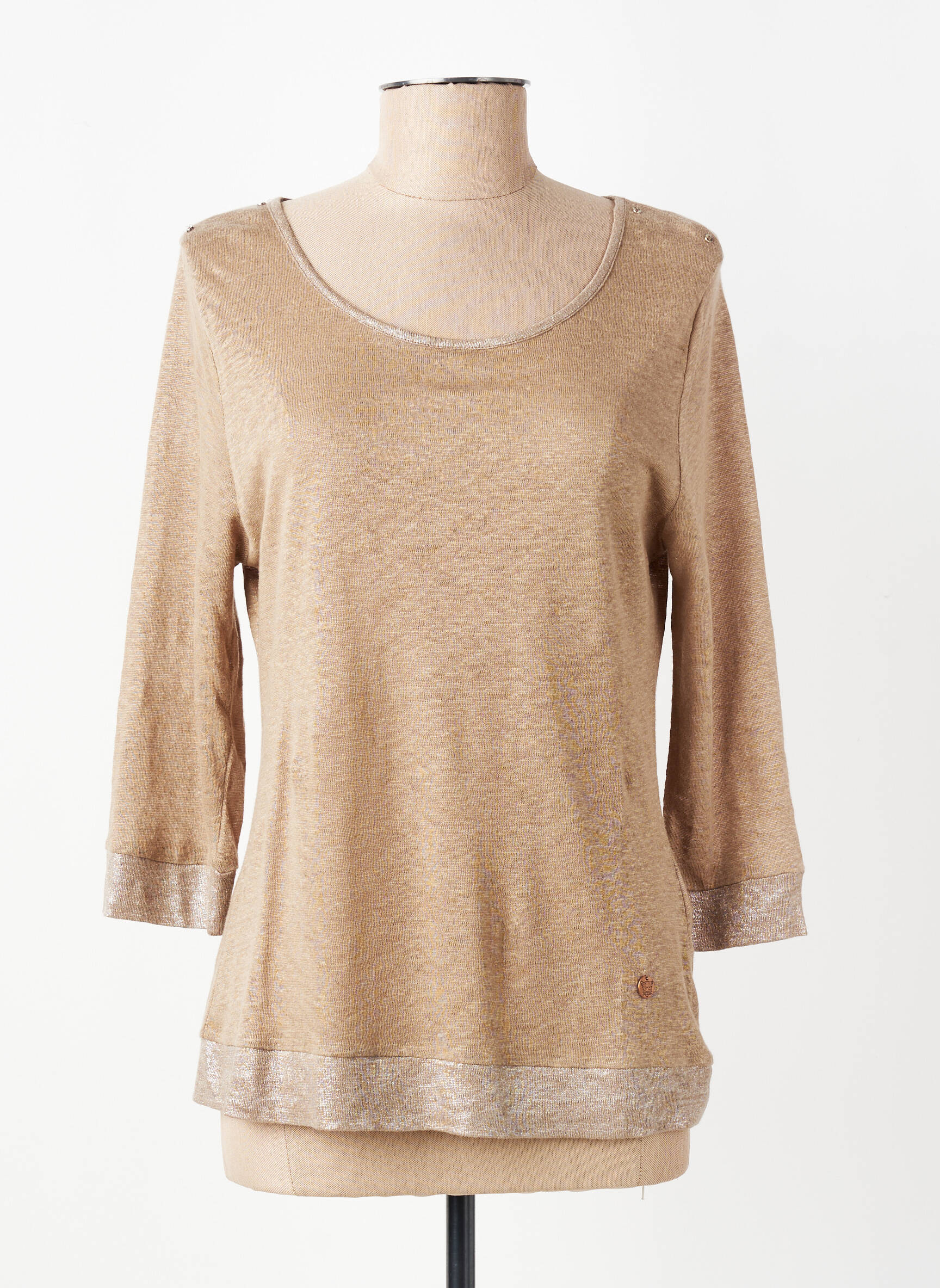 T-shirt manches 3/4 manches 3/4 marron LE BOUDOIR D'EDOUARD femme