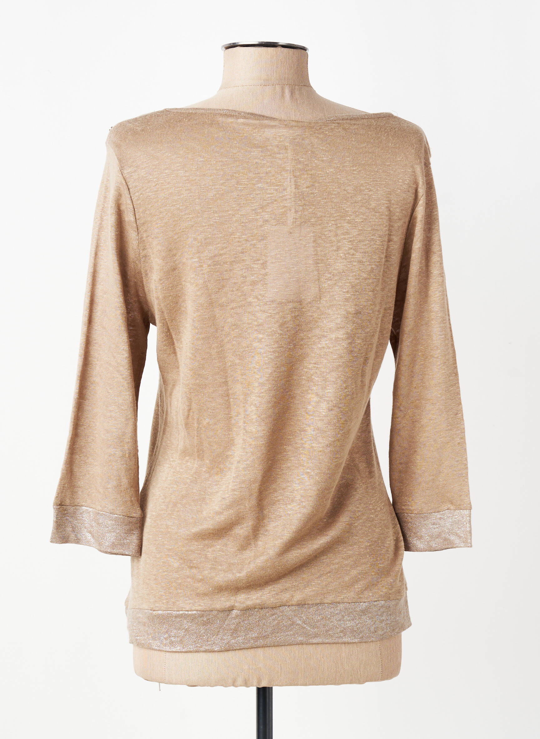 T-shirt manches 3/4 manches 3/4 marron LE BOUDOIR D'EDOUARD femme