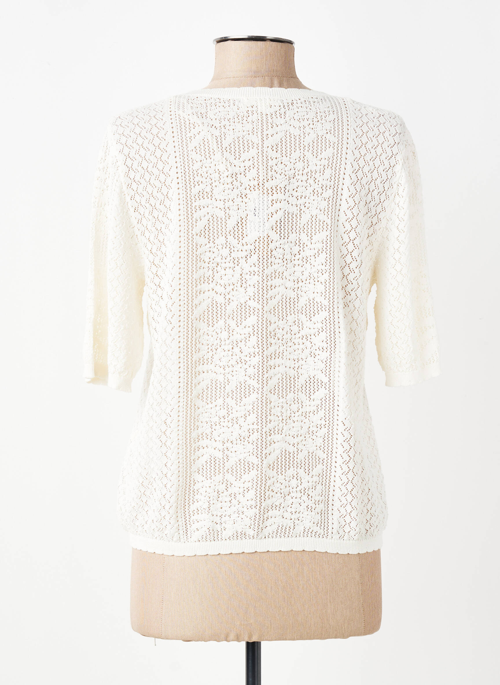 Gilet manches courtes fermeture boutonnée sur le devant beige YERSE femme