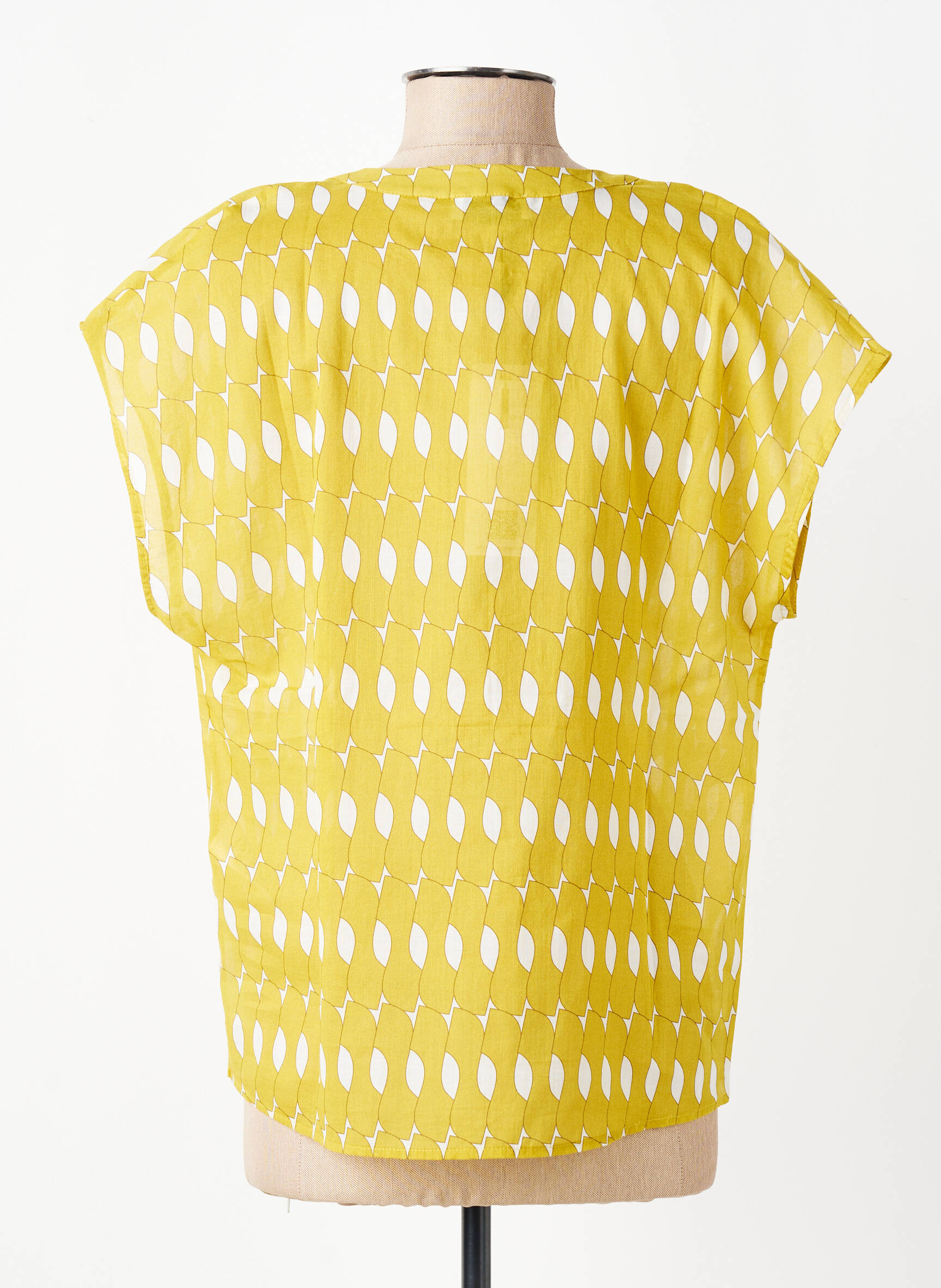 Blouse tissage popeline manches courtes vert MARIA BELLENTANI femme
