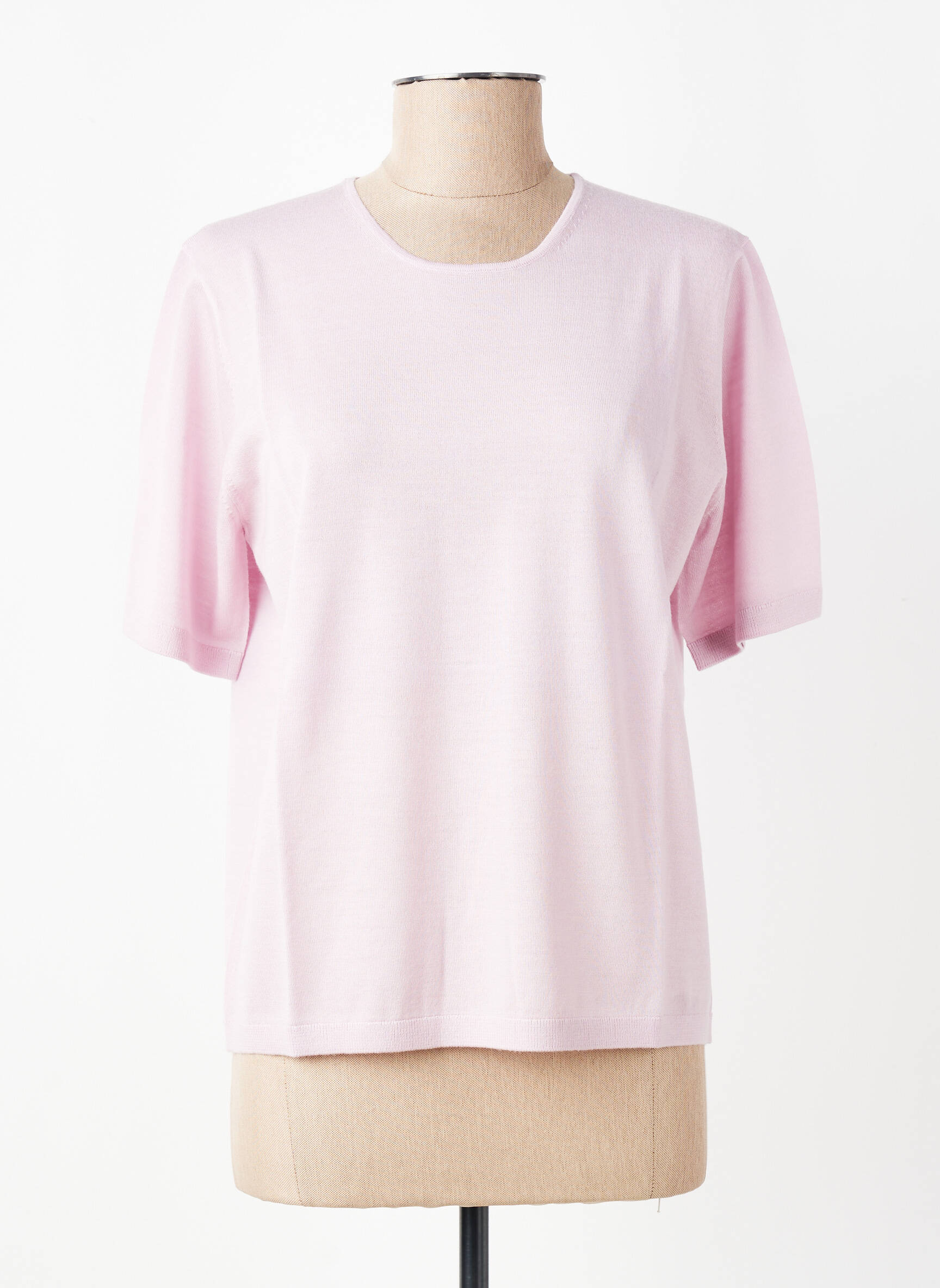 Pull coupe cintrée manches courtes rose YERSE femme