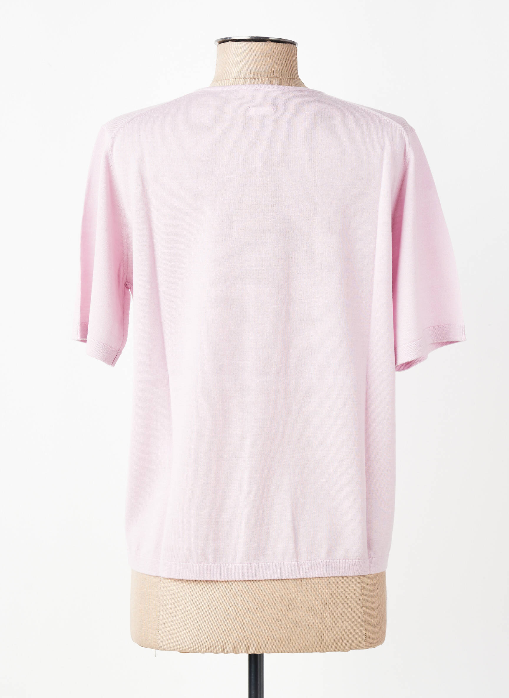Pull coupe cintrée manches courtes rose YERSE femme