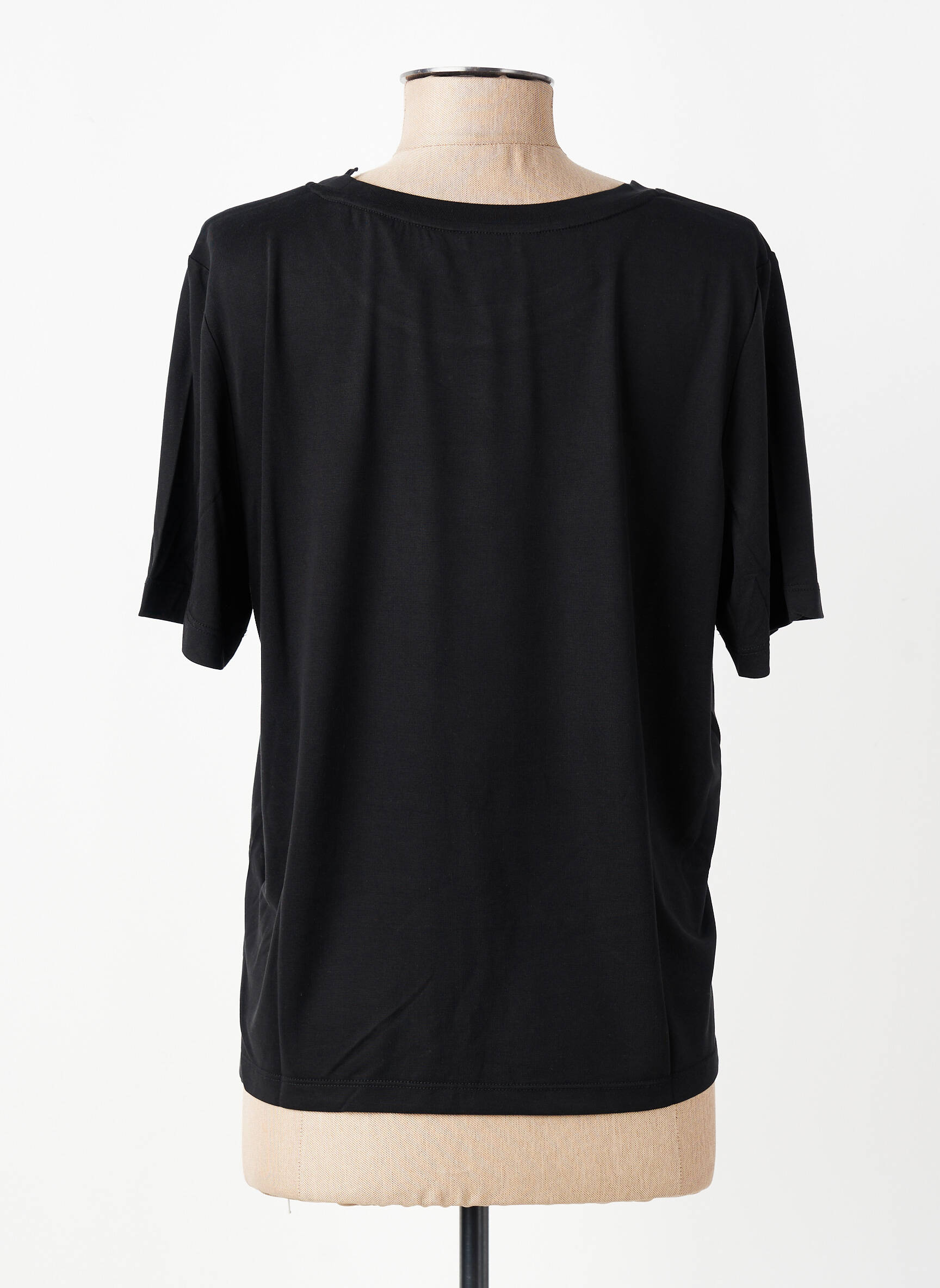 T-shirt coupe droite manches courtes noir YERSE femme