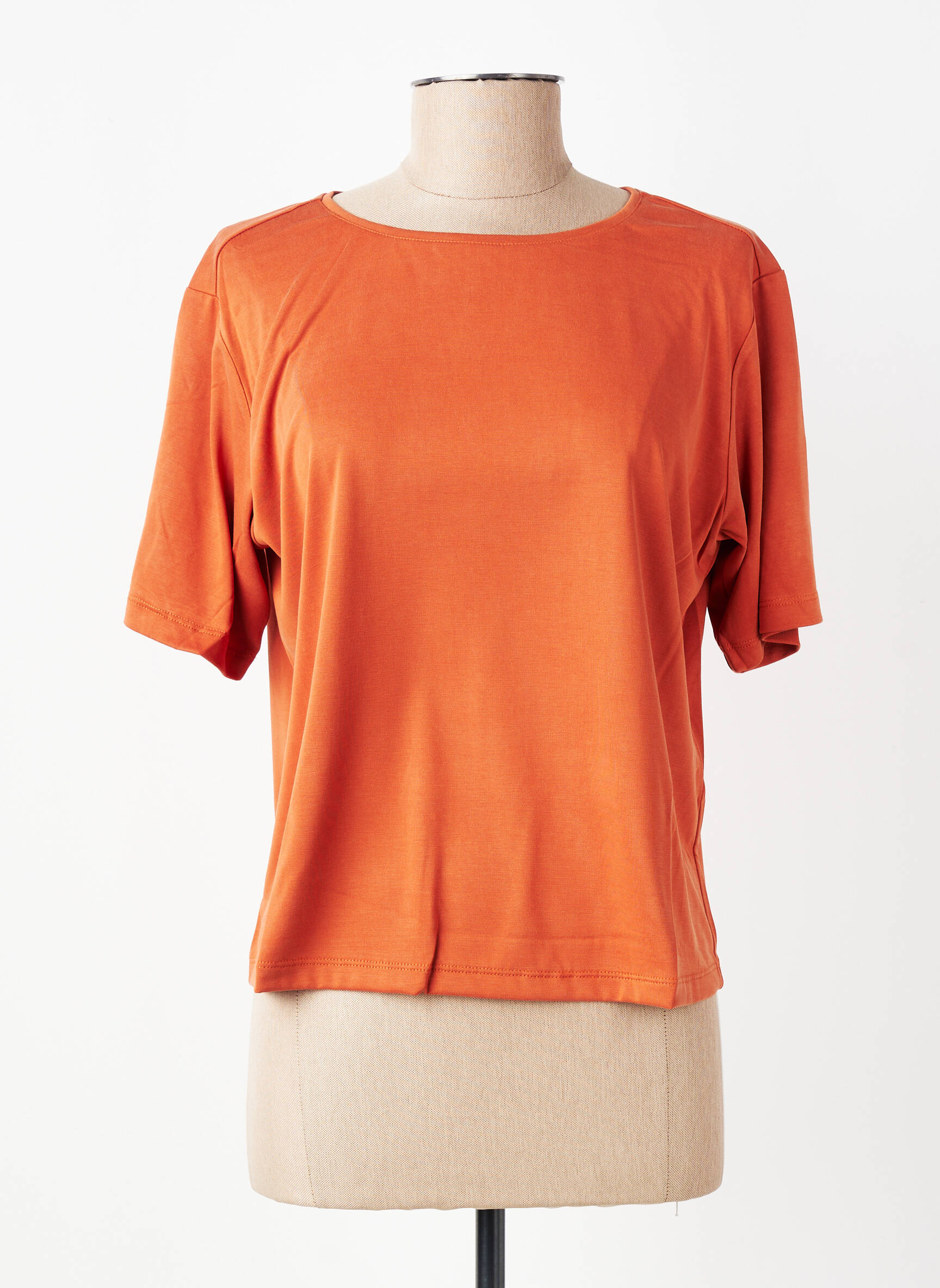 T-shirt stretch manches courtes orange YERSE femme