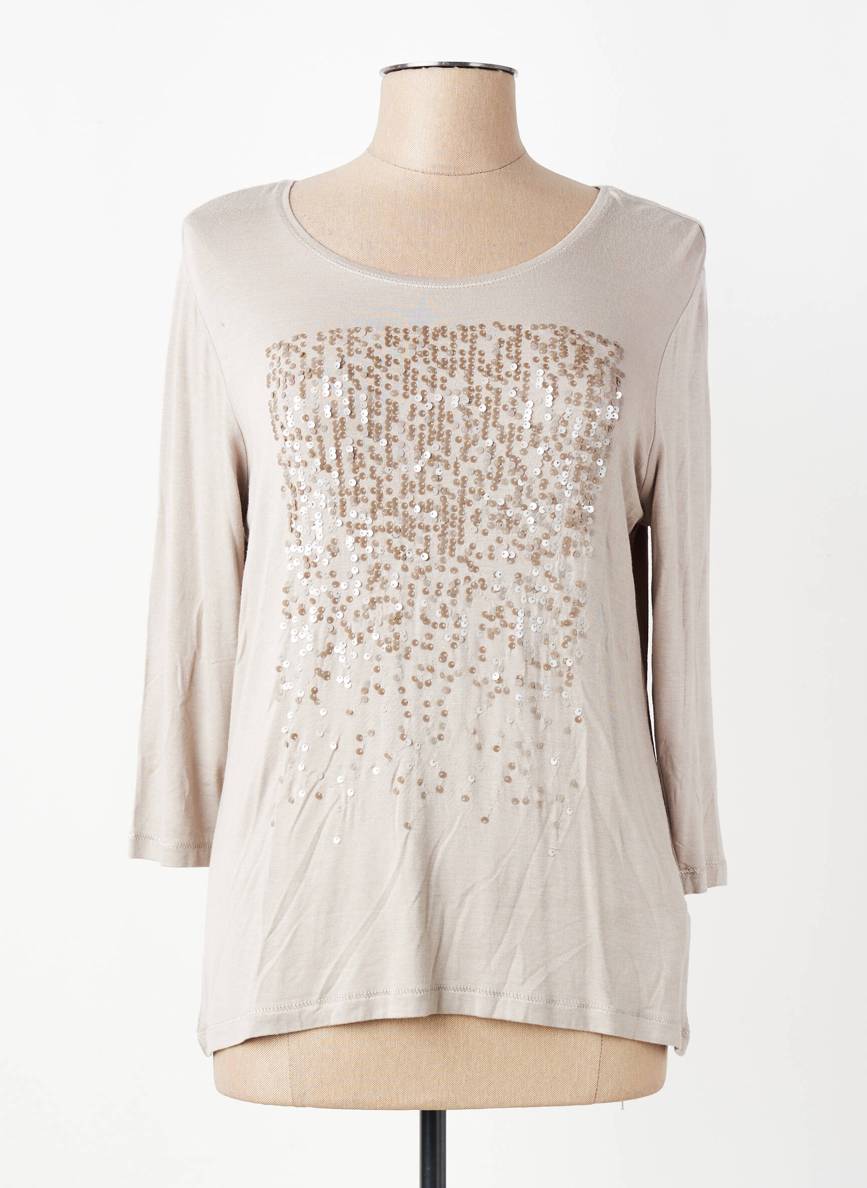 T-shirt manches 3/4 manches 3/4 marron BARBARA LEBEK femme