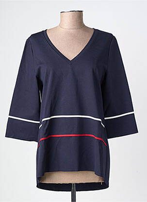 T-shirt manches 3/4 manches 3/4 bleu MARIA BELLENTANI femme