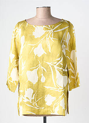 Blouse imprimé fleurs manches 3/4 vert MARIA BELLENTANI femme