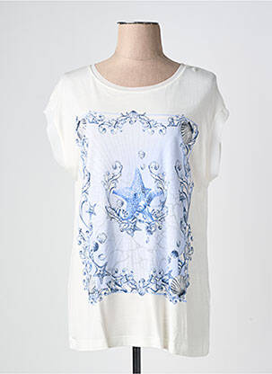T-shirt imprimé fantaisie manches courtes bleu OLSEN femme