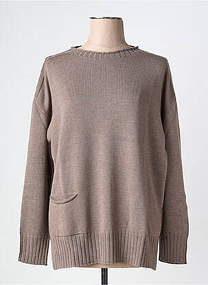 Pull stretch manches longues marron MARIA BELLENTANI femme