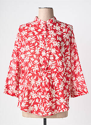 Blouse légère et transparente manches 3/4 rouge MARIA BELLENTANI femme