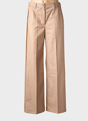 Pantalon large fermeture zippée sous rabat boutonné taille normale marron MARIA BELLENTANI femme