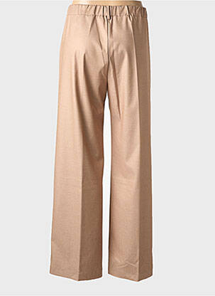 Pantalon large fermeture zippée sous rabat boutonné taille normale marron MARIA BELLENTANI femme