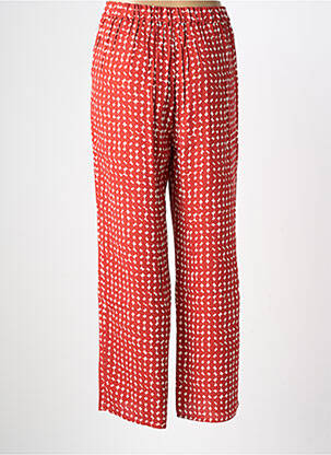 Pantalon droit tissage crêpe taille normale orange YERSE femme