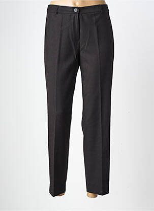 Pantalon droit tissage crêpe taille normale noir MARIA BELLENTANI femme