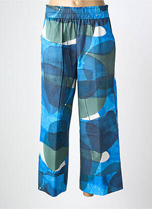 Pantalon large tissage popeline bleu MARIA BELLENTANI femme