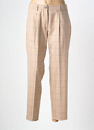 Pantalon 7/8 taille à pinces taille normale beige MARIA BELLENTANI femme