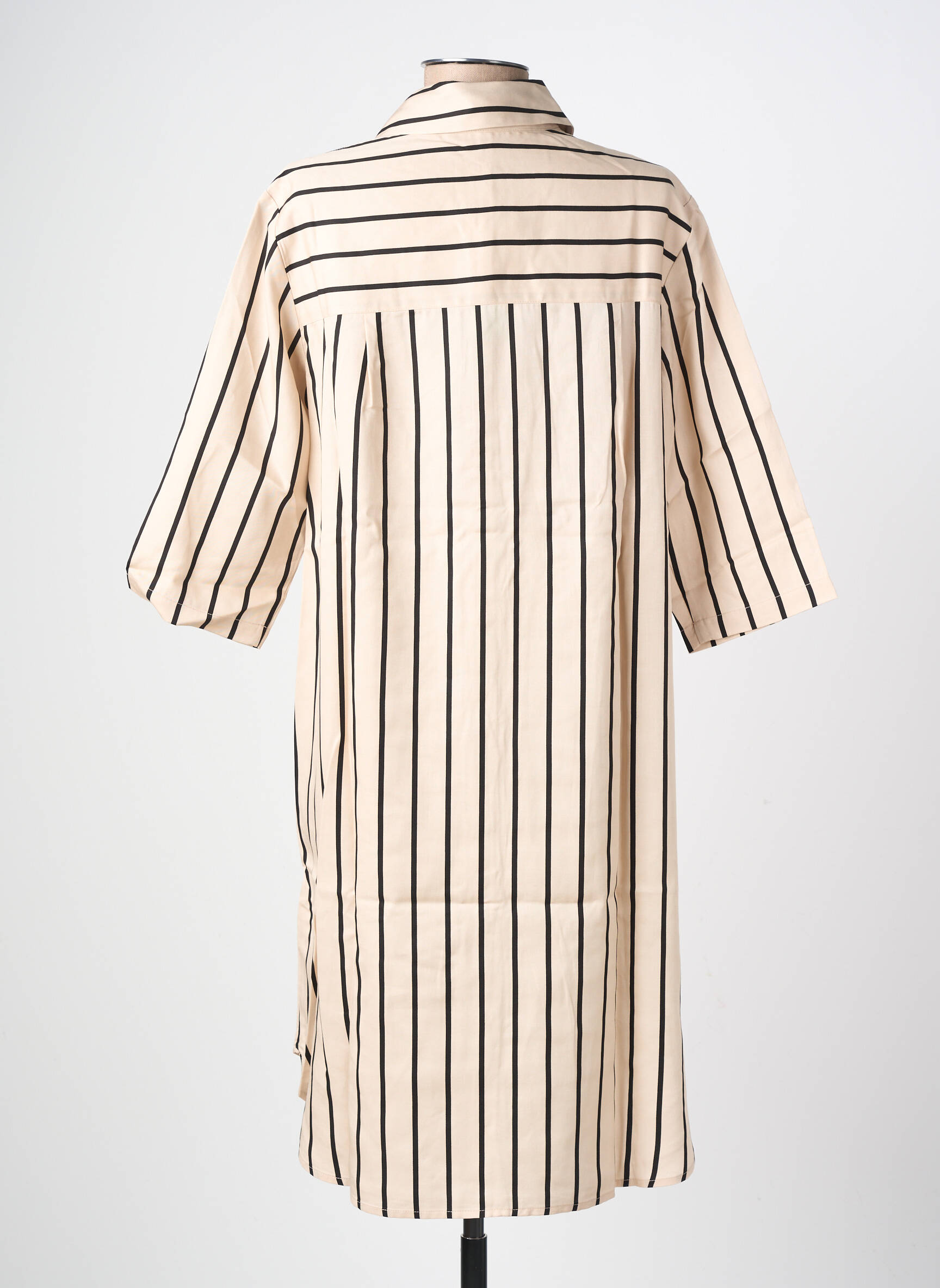 Robe mi-longue manches 3/4 manches 3/4 beige YERSE femme