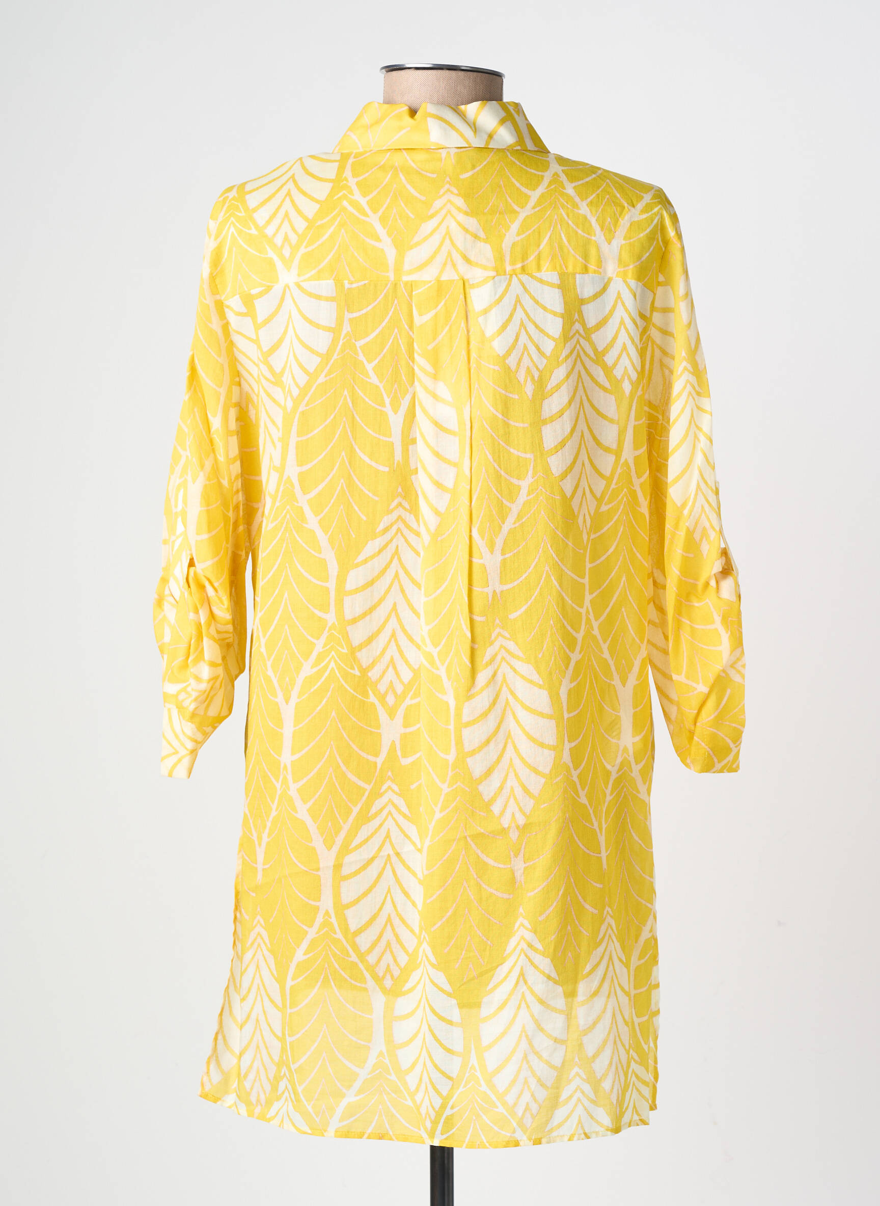Tunique manches longues légère et transparente jaune DIANA GALLESI femme