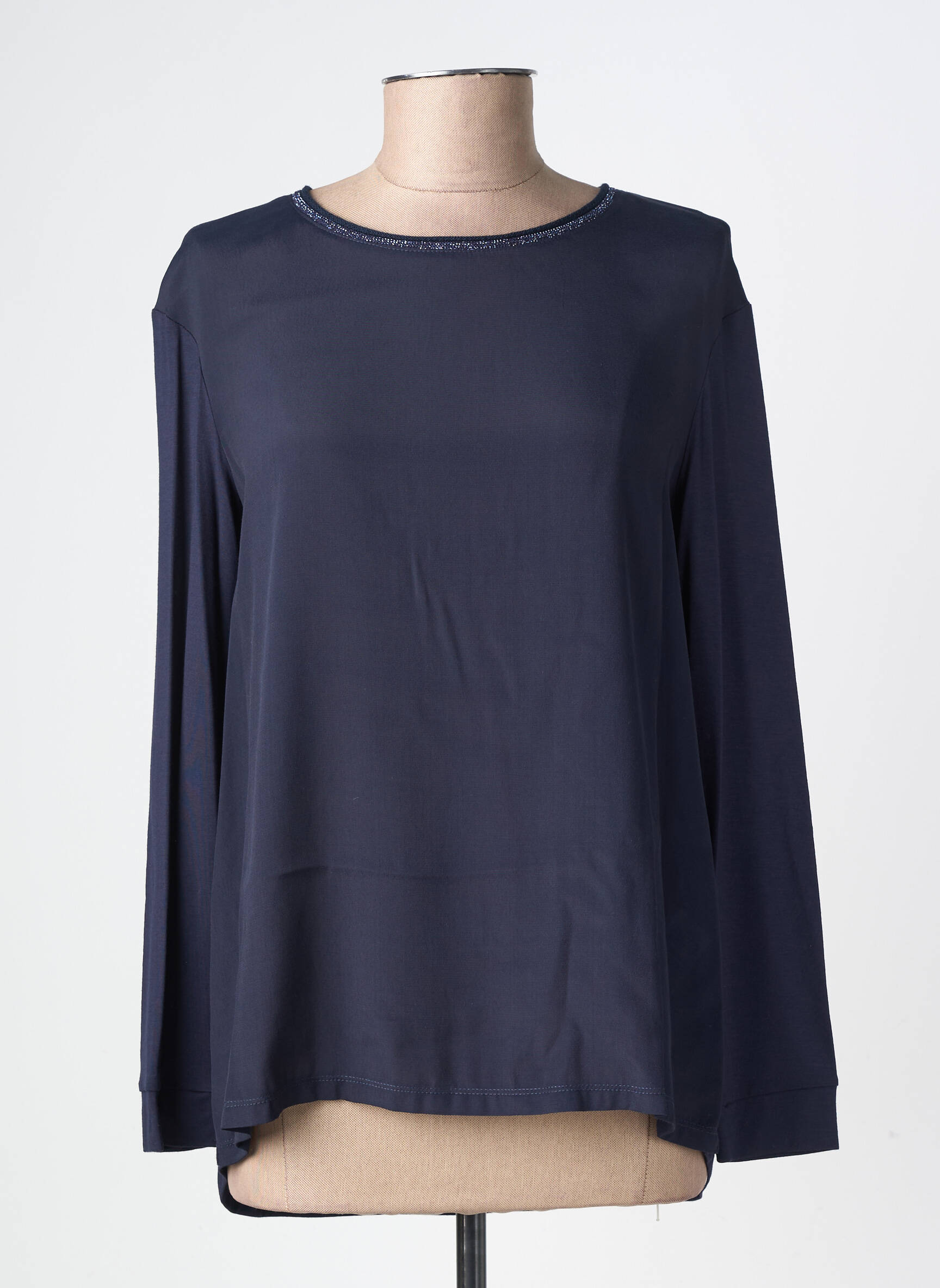 T-shirt manches longues manches longues bleu MARIA BELLENTANI femme