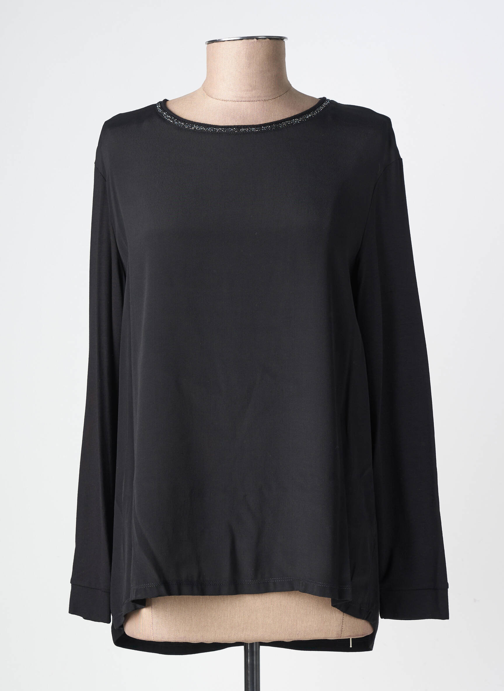 T-shirt manches longues manches longues noir MARIA BELLENTANI femme
