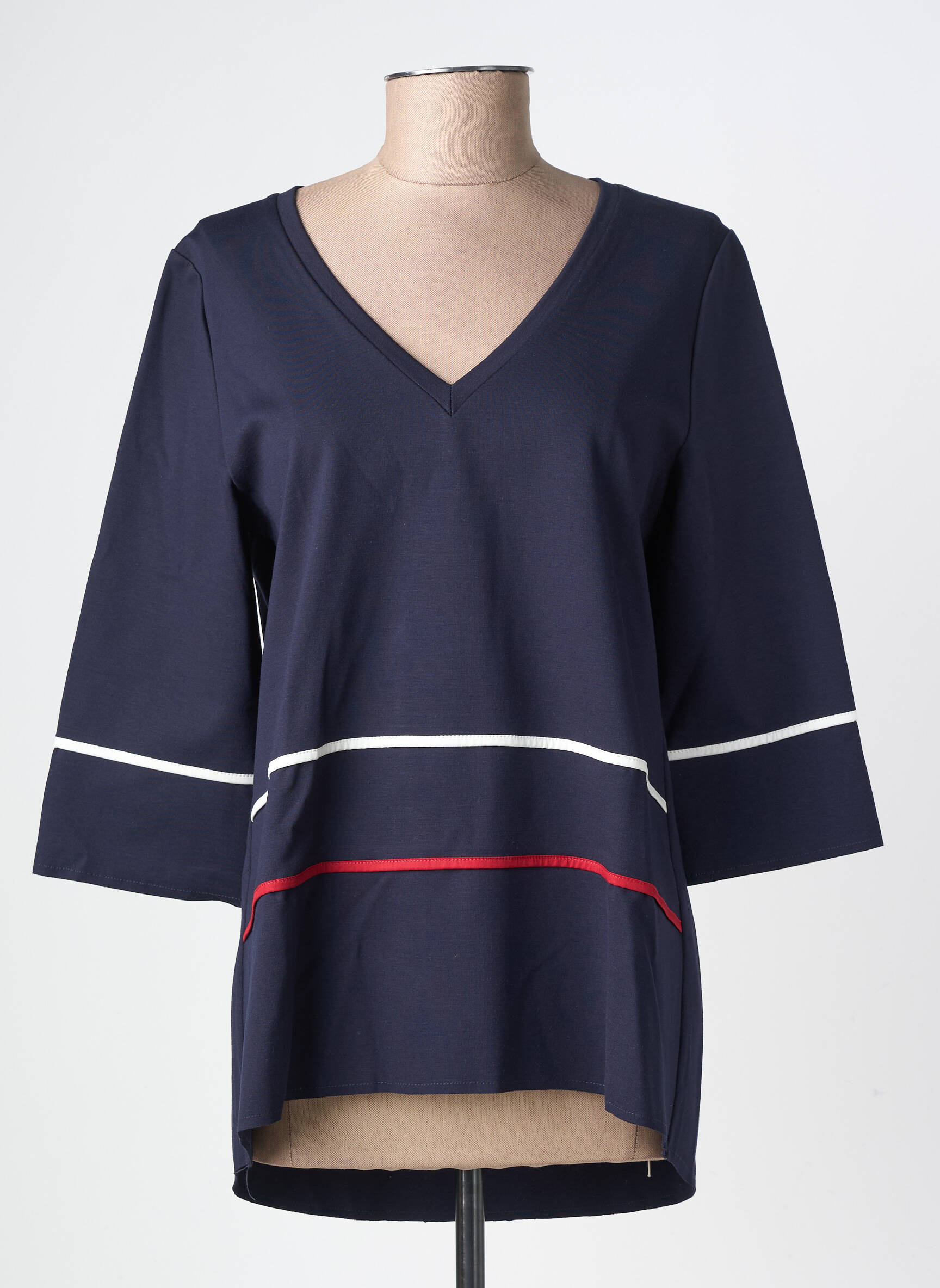 T-shirt manches 3/4 manches 3/4 bleu MARIA BELLENTANI femme