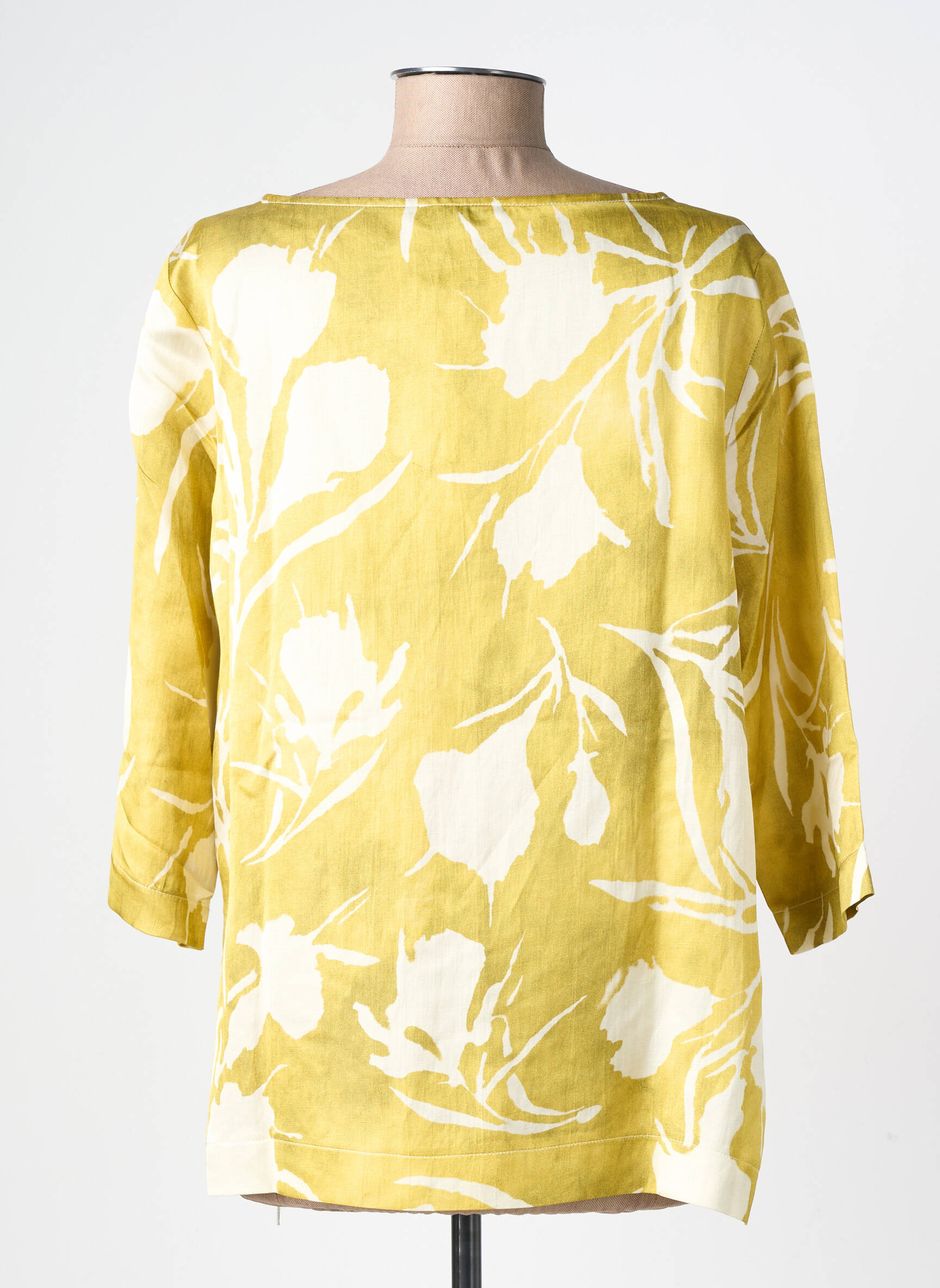Blouse imprimé fleurs manches 3/4 vert MARIA BELLENTANI femme