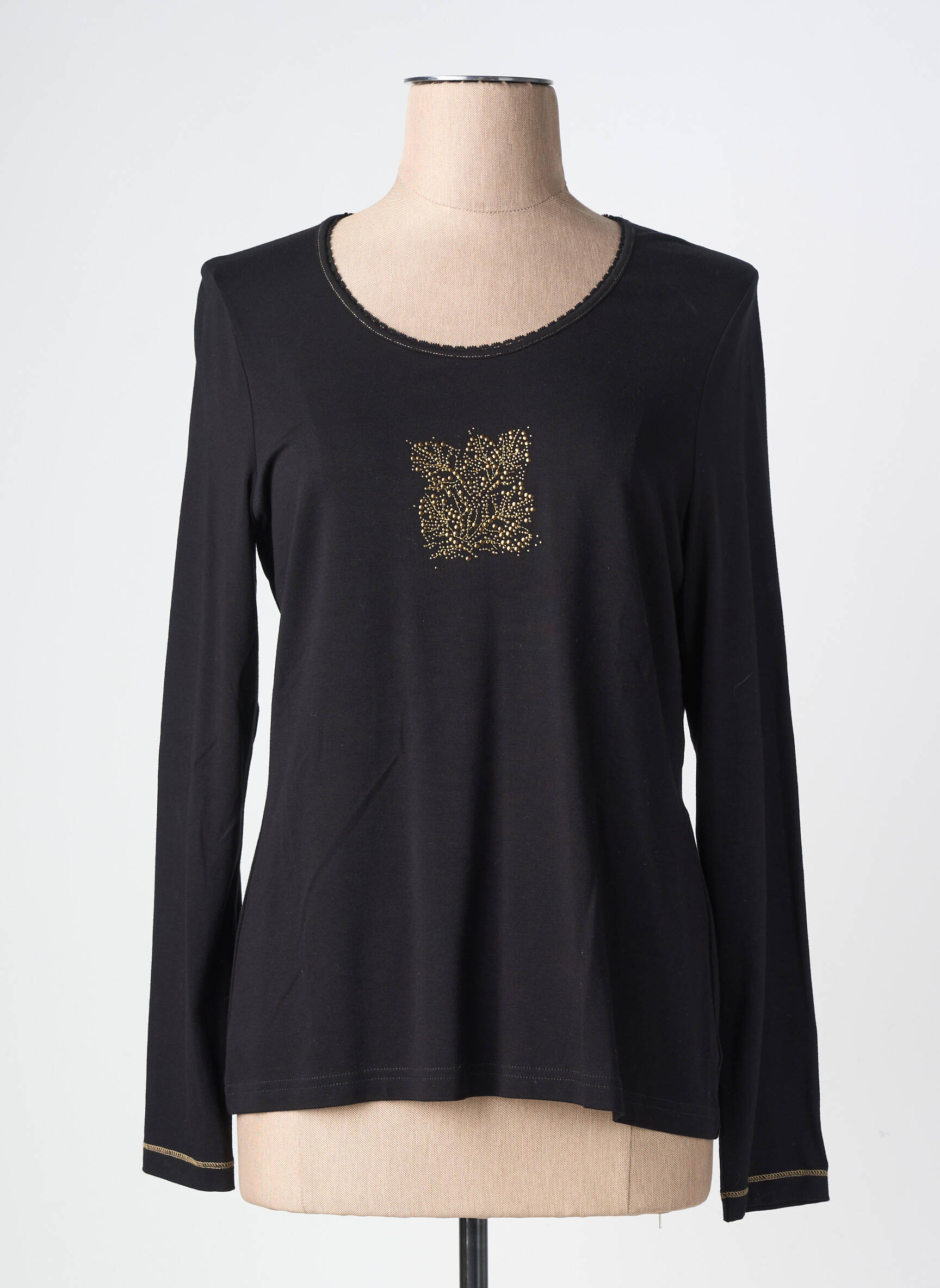 T-shirt manches longues manches longues noir PAUSE CAFE femme