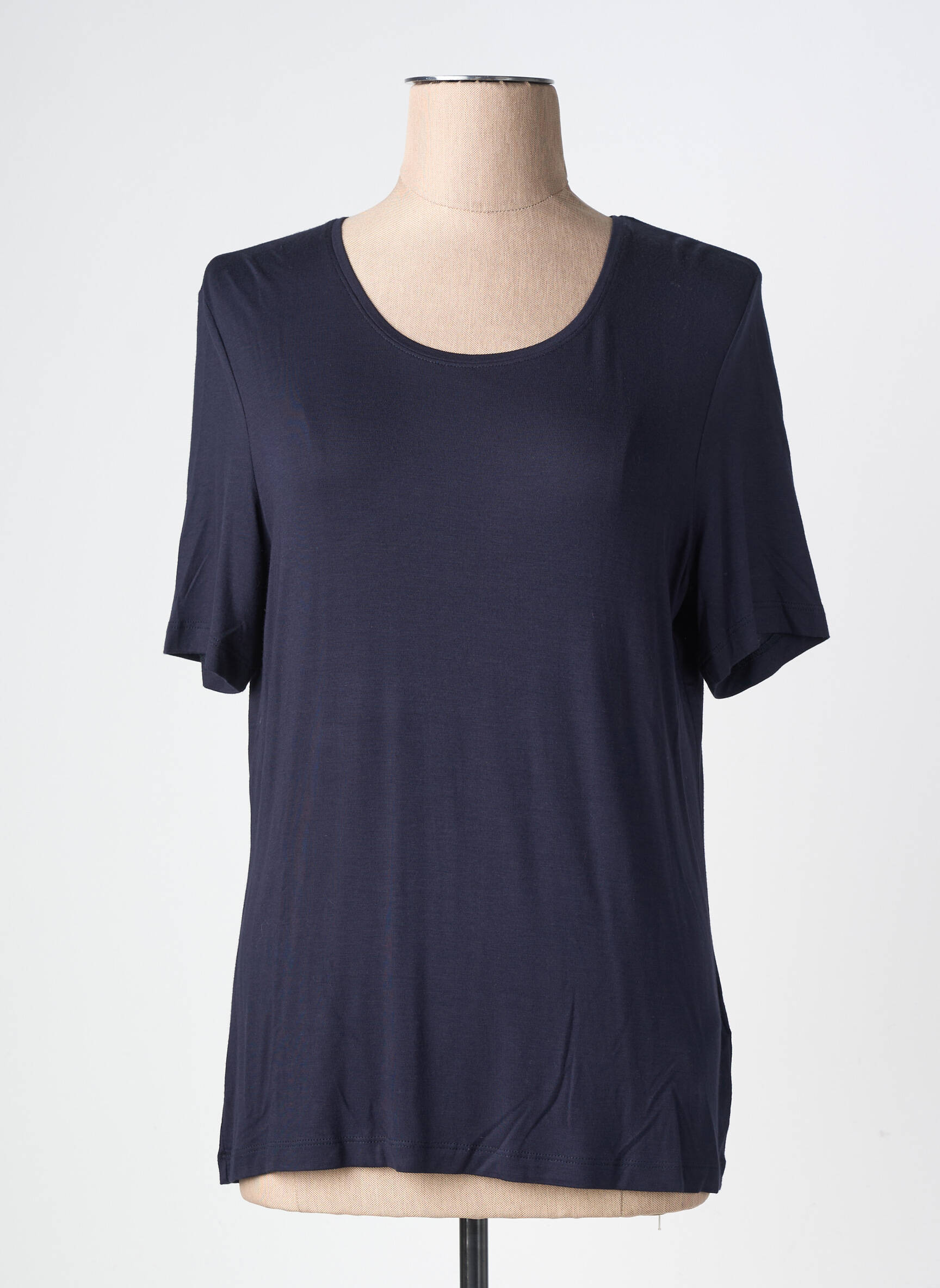 T-shirt stretch manches courtes bleu BARBARA LEBEK femme