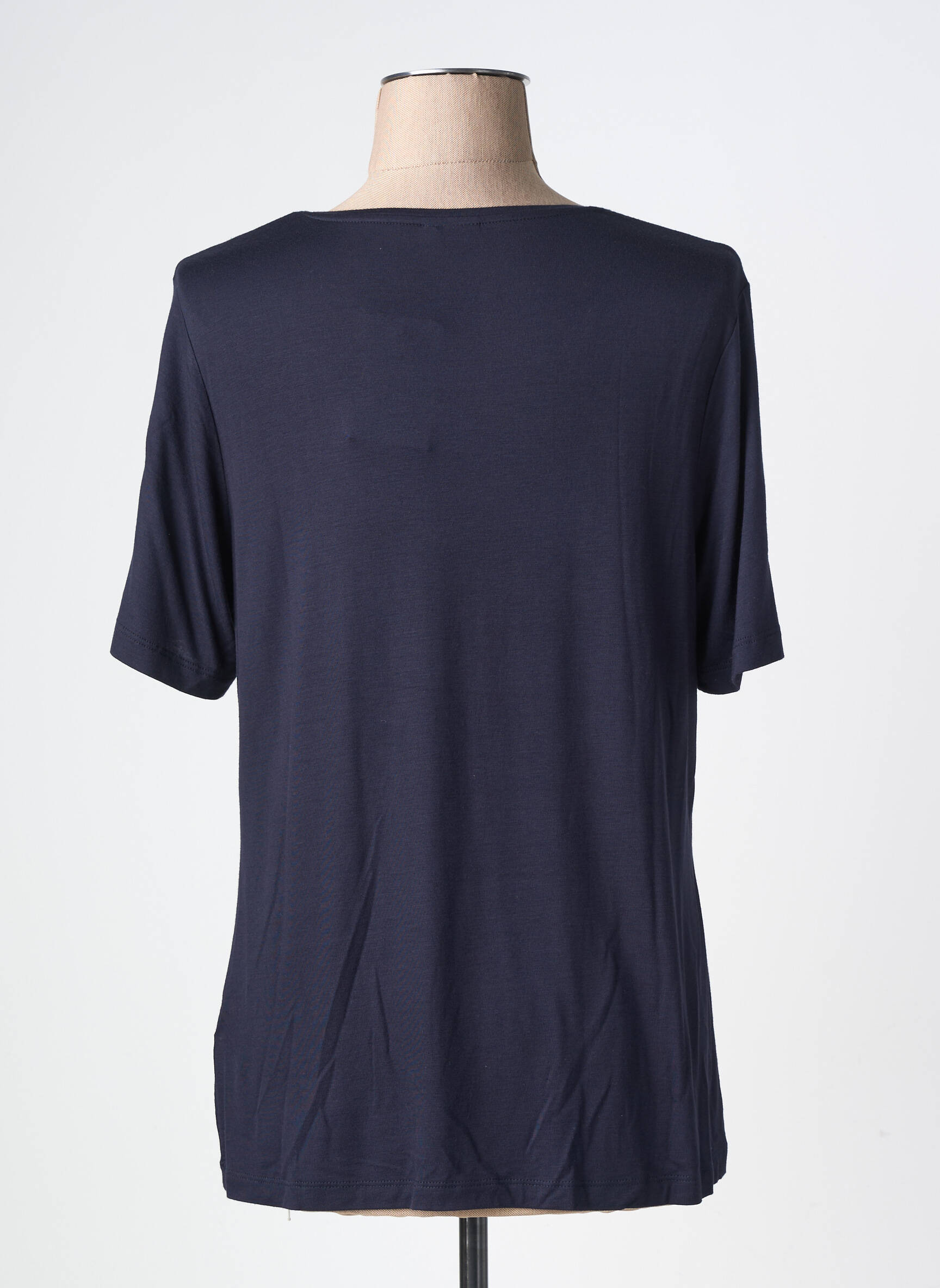 T-shirt stretch manches courtes bleu BARBARA LEBEK femme