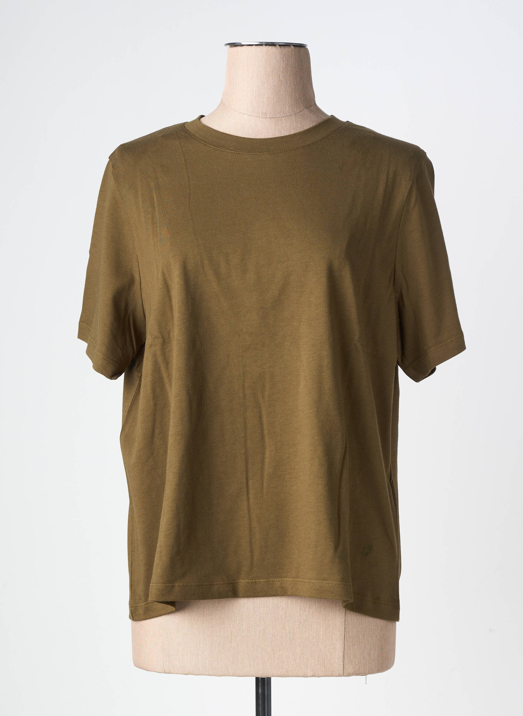 T-shirt coupe droite manches courtes vert YERSE femme