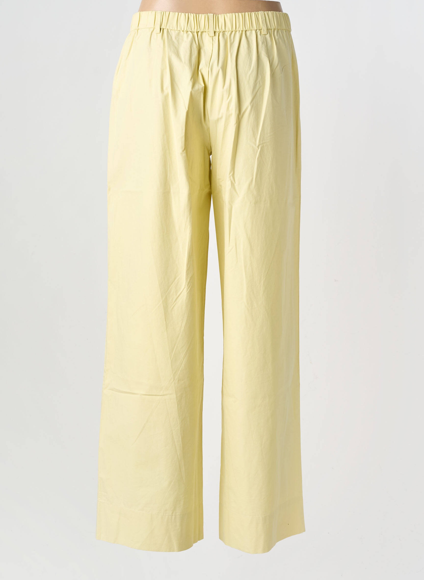 Pantalon large tissage popeline taille normale jaune YERSE femme