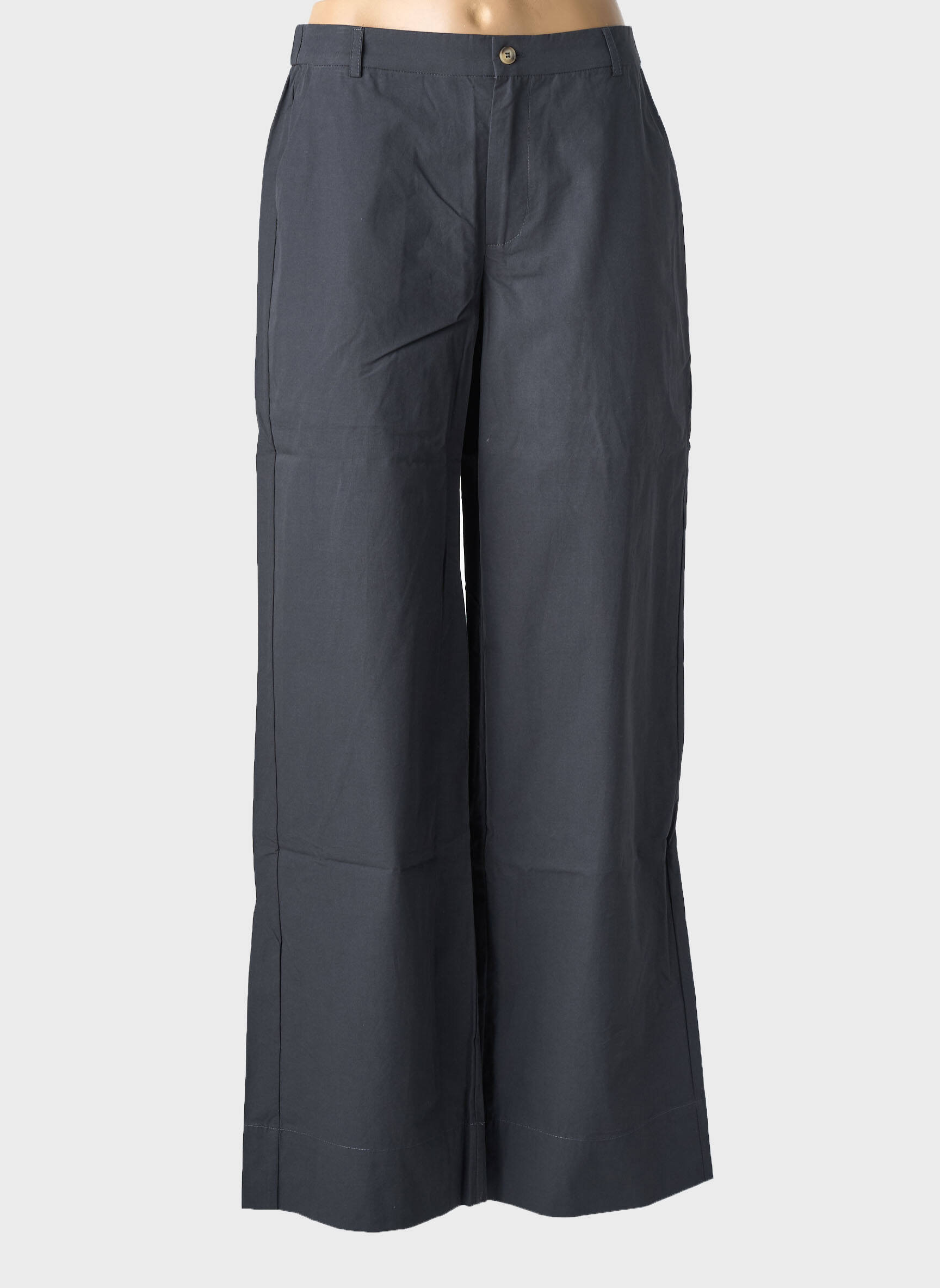 Pantalon large tissage popeline taille normale gris YERSE femme