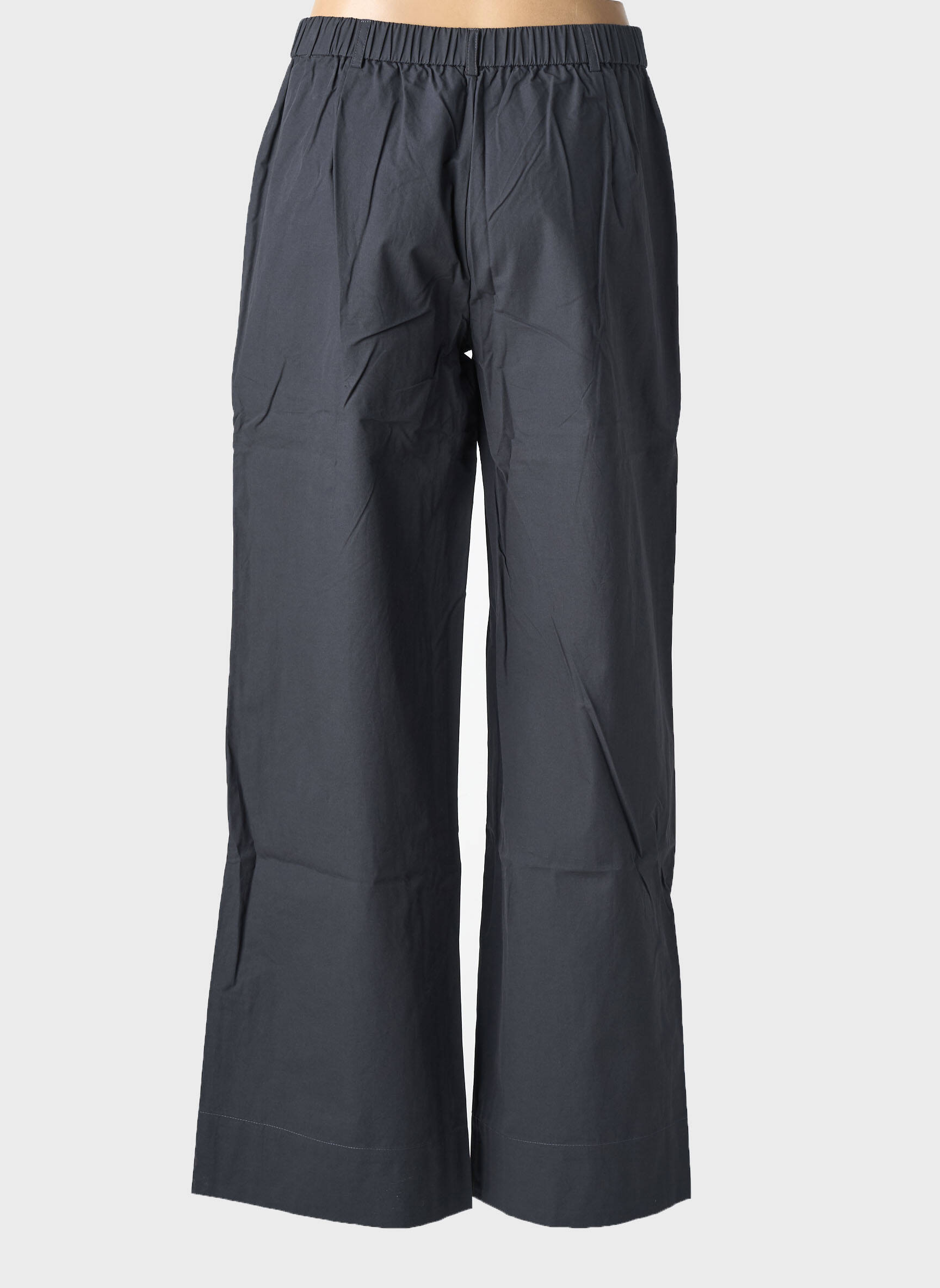 Pantalon large tissage popeline taille normale gris YERSE femme