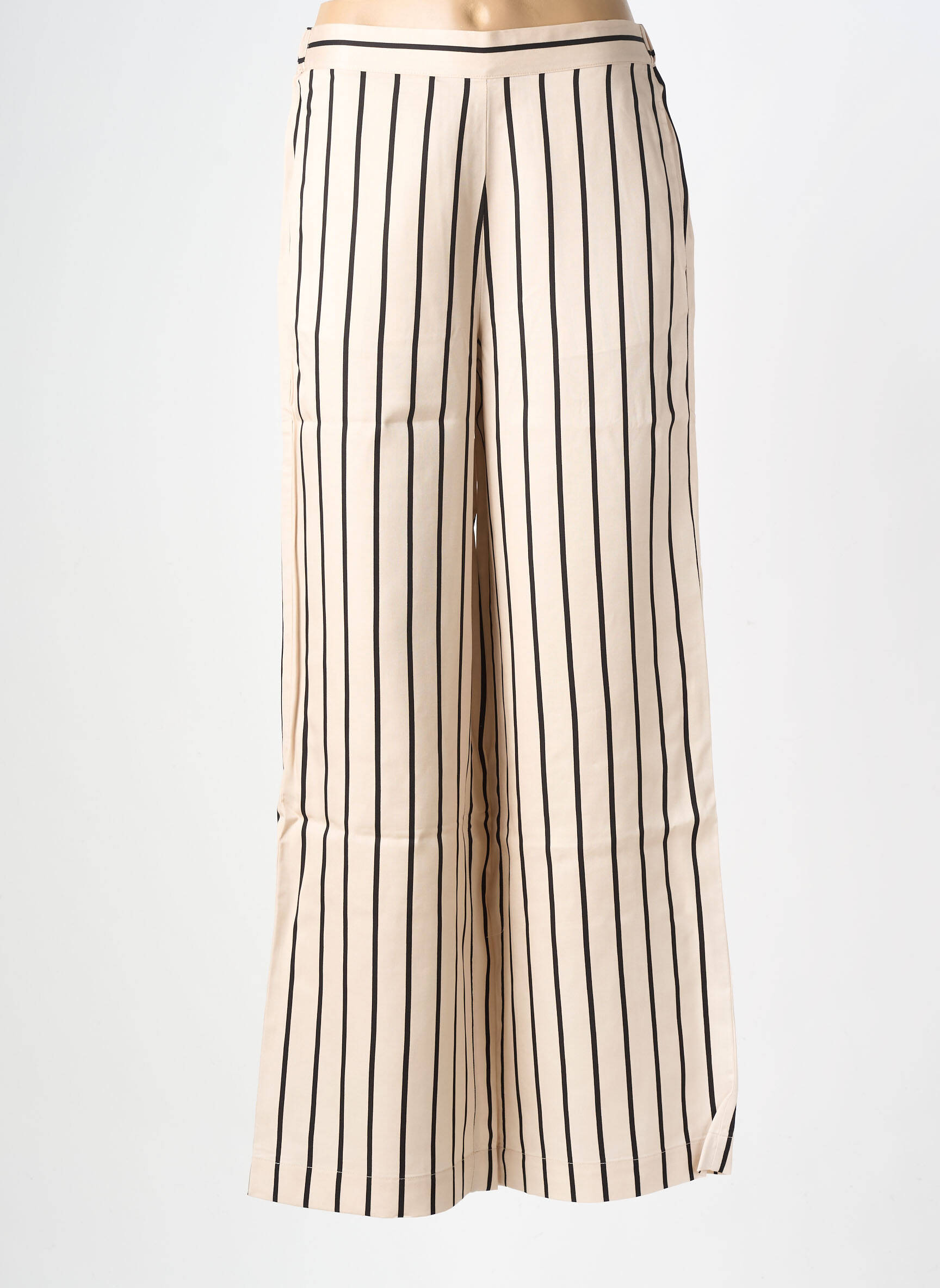 Pantalon large tissage popeline taille normale beige YERSE femme