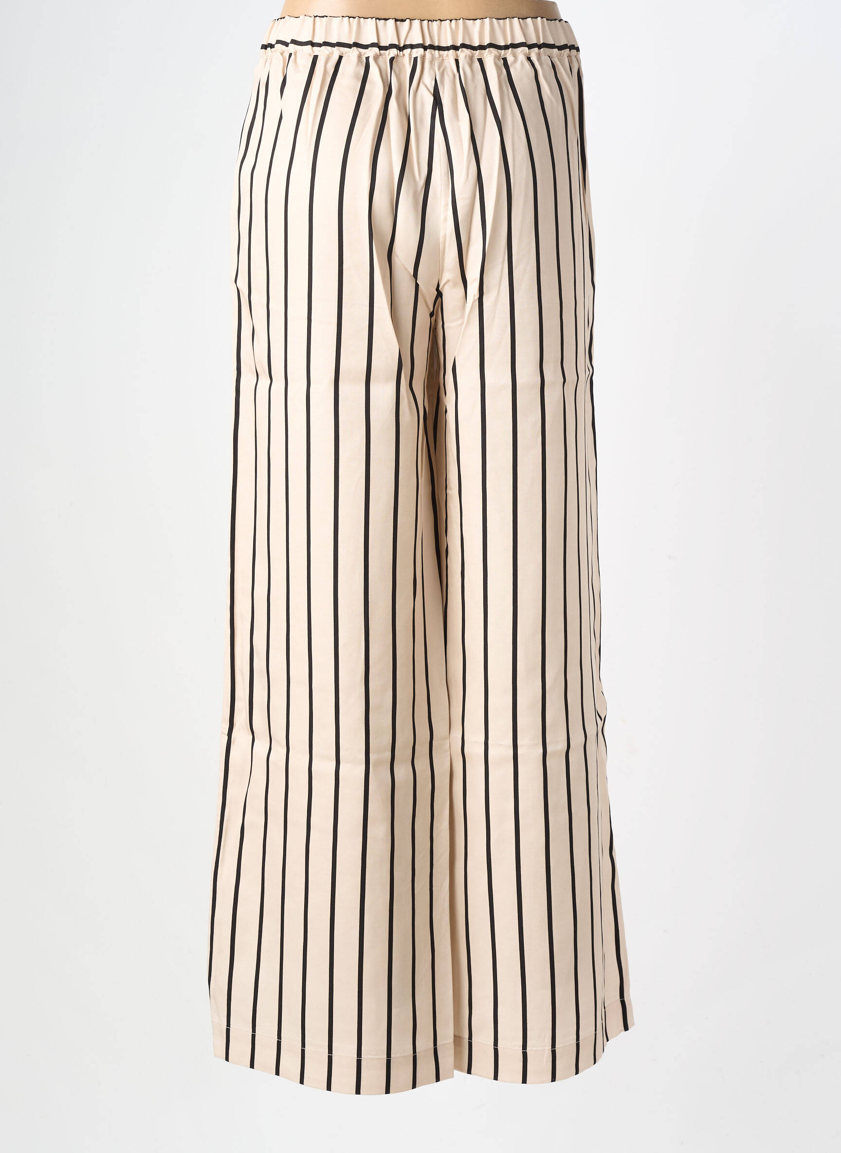 Pantalon large tissage popeline taille normale beige YERSE femme