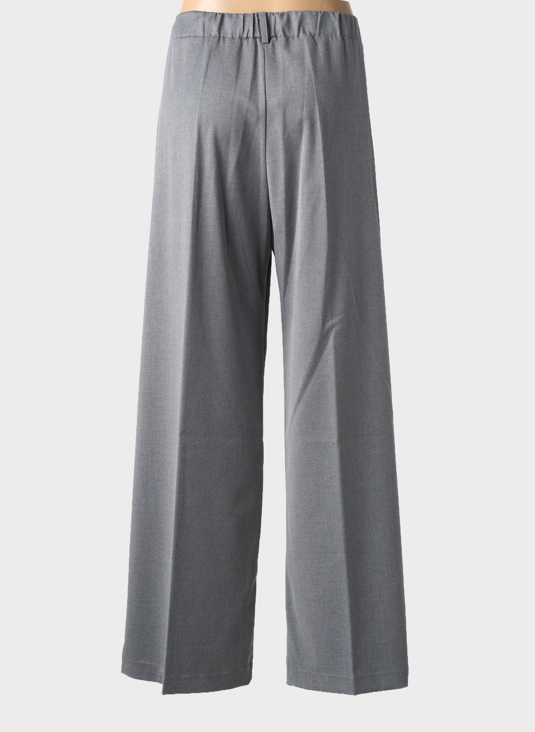 Pantalon large fermeture zippée sous rabat boutonné taille normale gris MARIA BELLENTANI femme