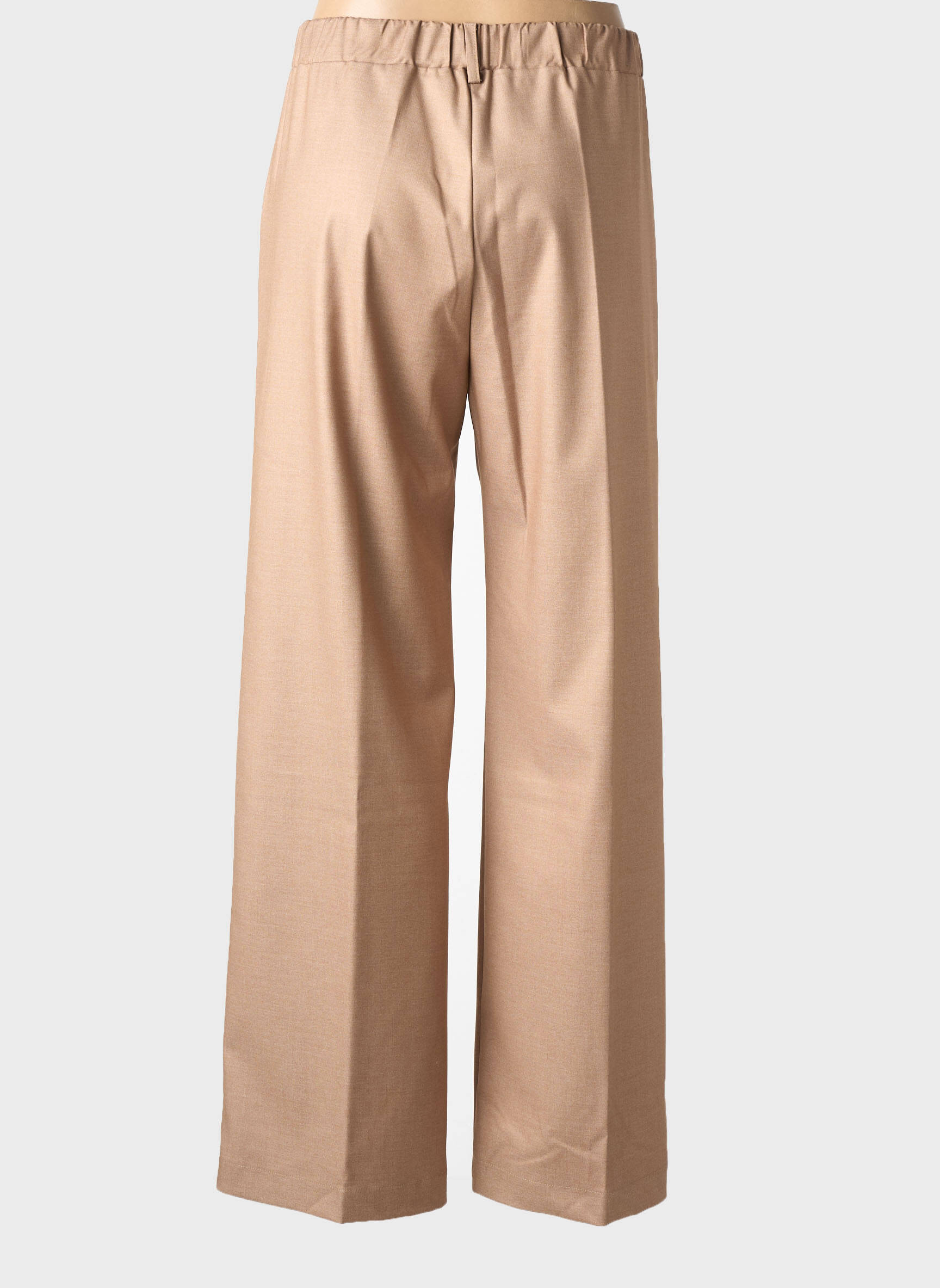 Pantalon large fermeture zippée sous rabat boutonné taille normale marron MARIA BELLENTANI femme