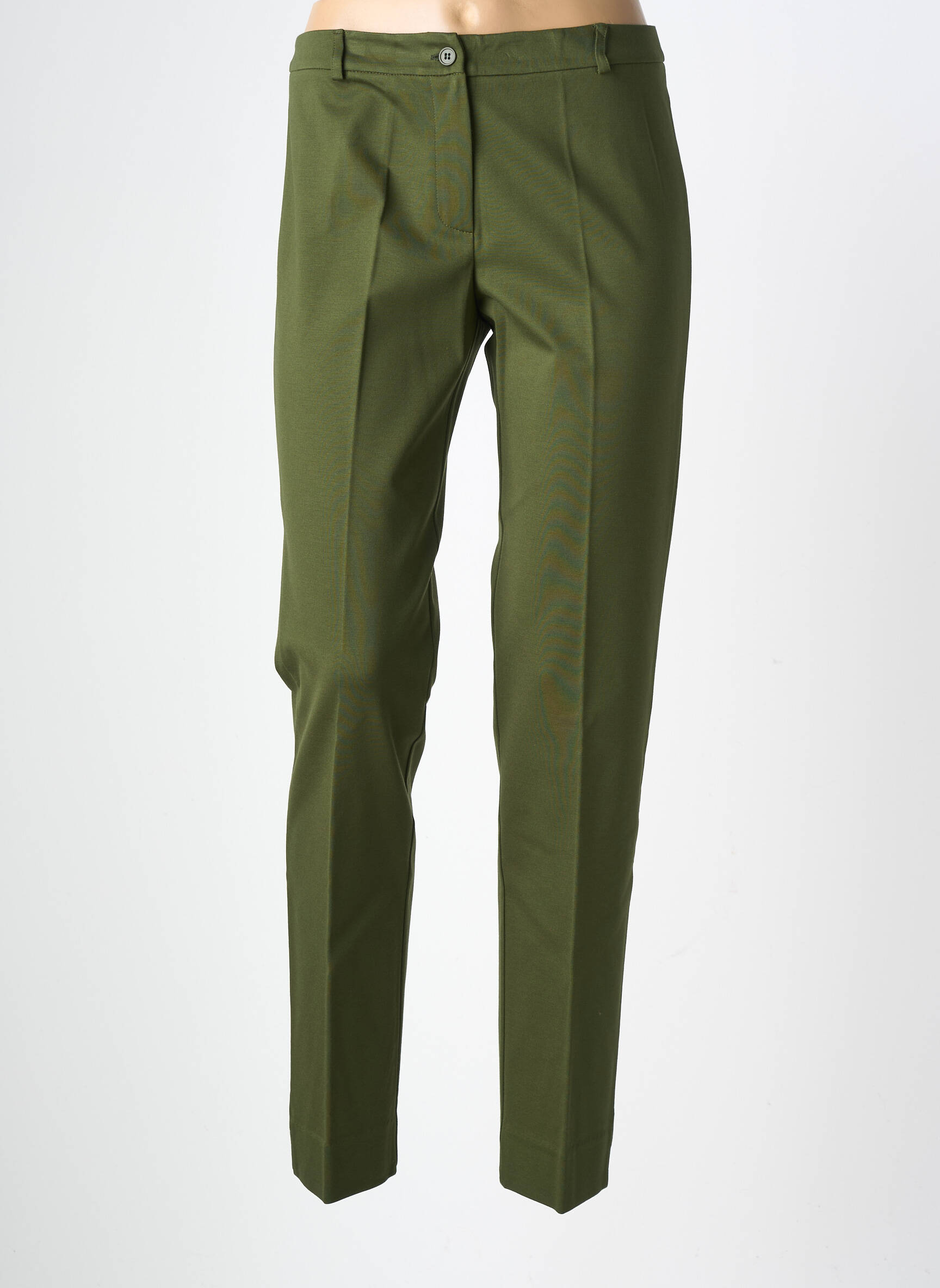 Pantalon slim taille élastique taille normale vert MARIA BELLENTANI femme