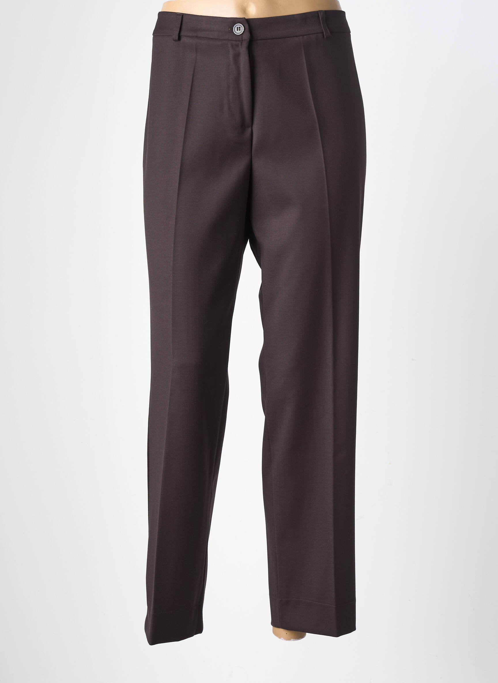 Pantalon droit tissage crêpe taille normale noir MARIA BELLENTANI femme