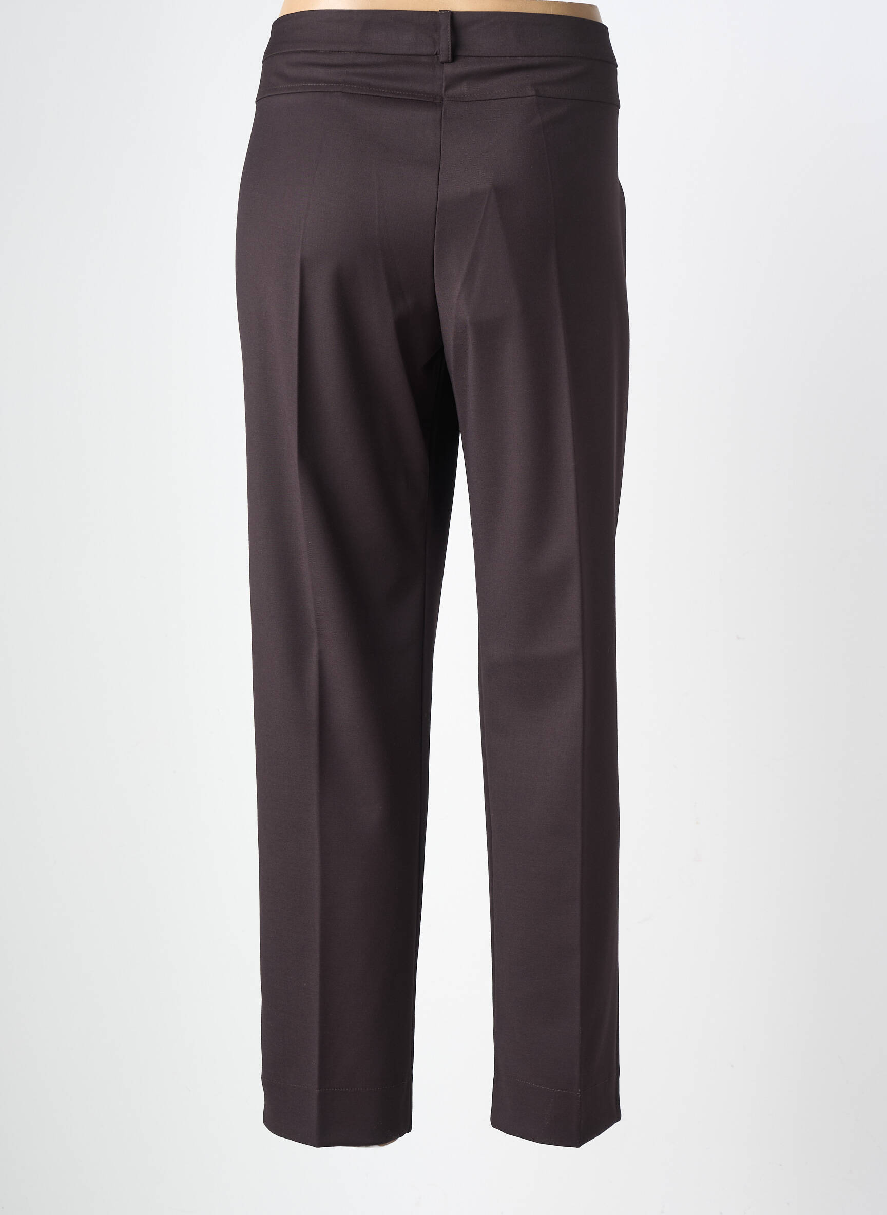 Pantalon droit tissage crêpe taille normale noir MARIA BELLENTANI femme