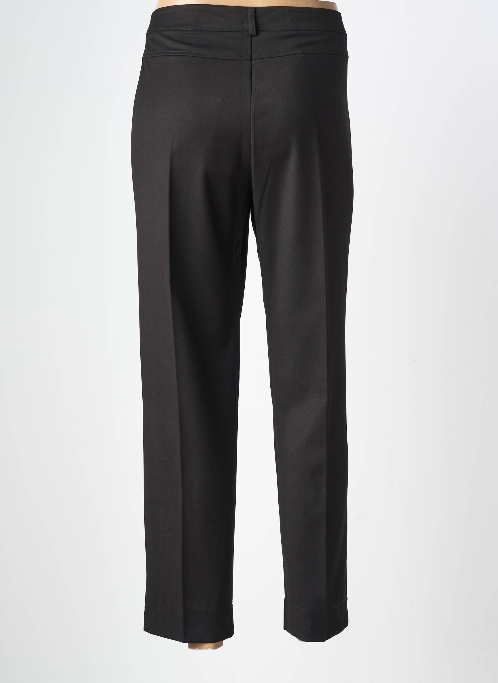 Pantalon droit tissage crêpe taille normale noir MARIA BELLENTANI femme