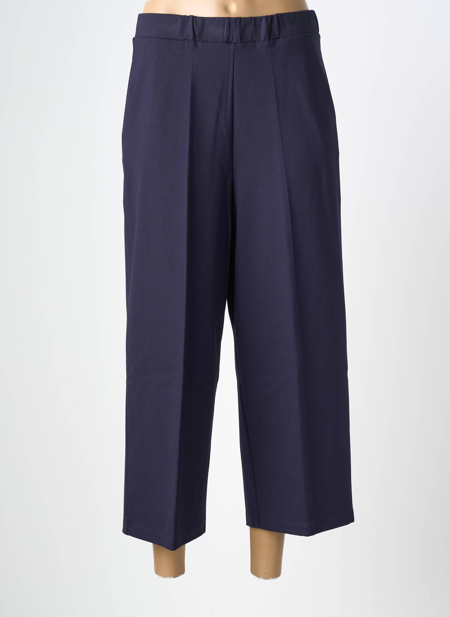 Pantalon 7/8 stretch taille normale bleu MARIA BELLENTANI femme